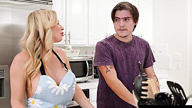 ADULT TIME Clueless MILF Danielle Renae s Skimpy Bikini Missing Panties Push Stepson To Fuck Her