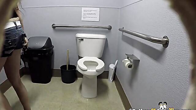 Couples Caught Fucking In Public Toilet so rough