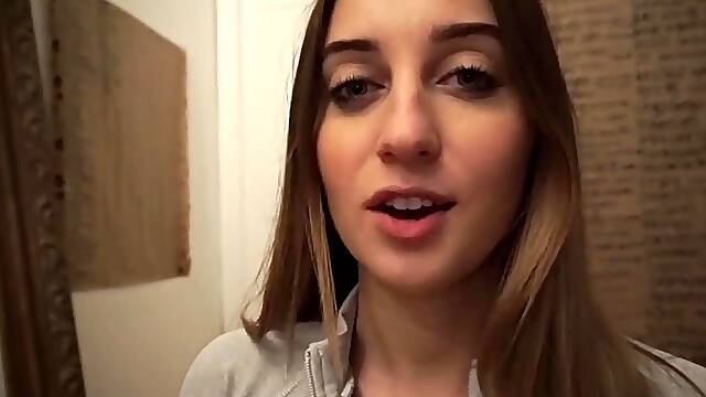 Beautiful teen brunette Jessica Sinn masturbates