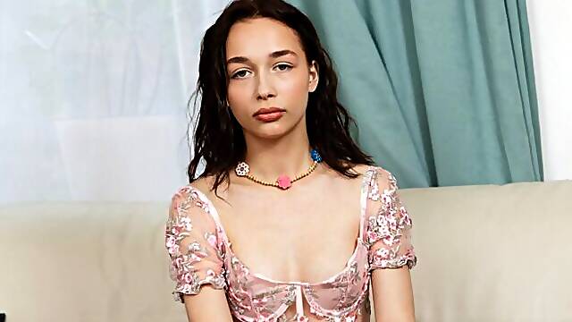 Good solo masturbation with a young and hot brunette Lucia Grace