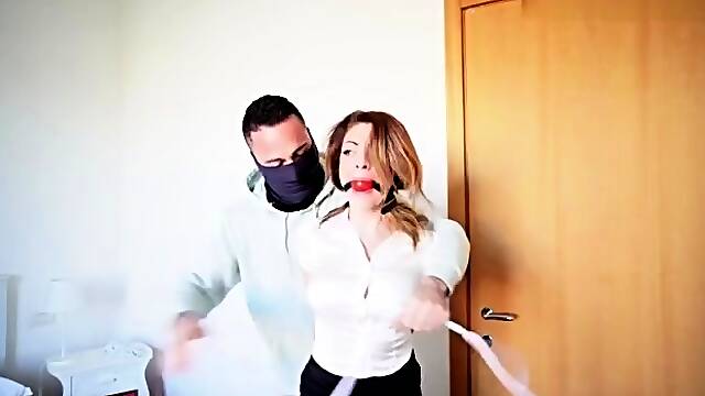 Alba Zevon - Secretary Alba tied up and gagged