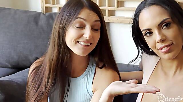 Benefit monkey: spanish babe Katrina Moreno with her Big Tits brings Katy Rose to ejaculation