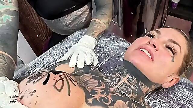 Tattooeed and Piercings Titty Tattoo Session Turns Into Wild Anal Ride