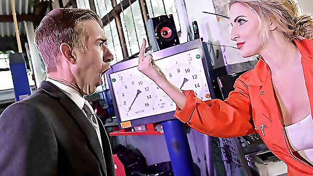 As far as mechanics go, Georgie Lyall is the best, but this busty blonde loves messing with guys that don’t think she’s qualified to fix cars just because she’s got a perfect set of big natural tits!