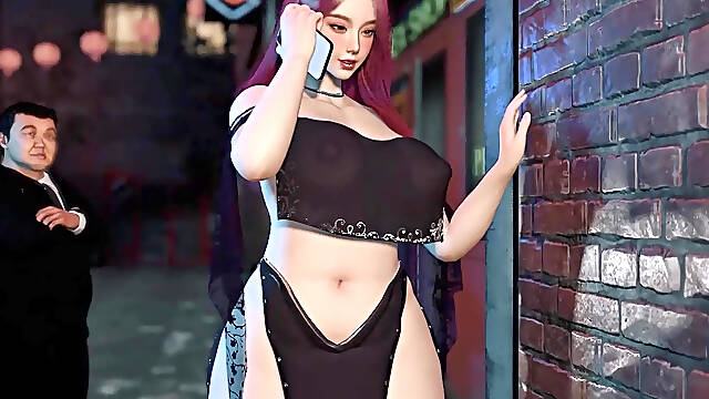 3D BBW Hot Asian MILF Naked Her Big Ass Cheating with Big Dicks