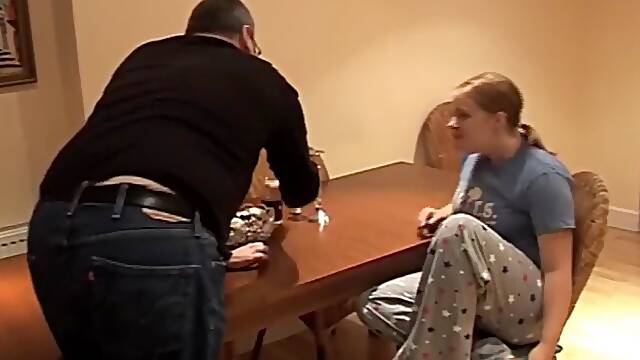 Fat ass gets a real hard spanking lesson