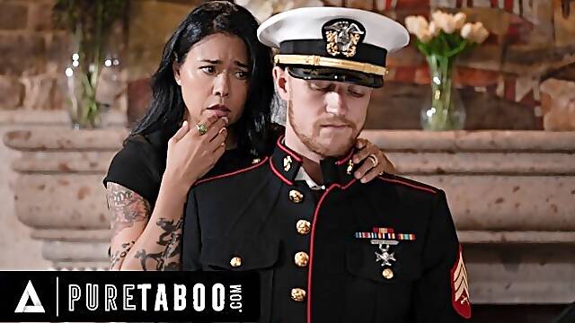 PURE TABOO Lonely Widow Dana Vespoli Wants Stepson To Wear Gone Husband Military Uniform & Fuck Her