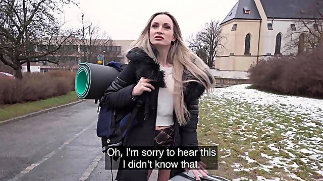 Public Agent Married blonde girl has sex with a stranger with a huge fat shaft