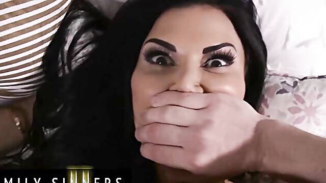 FAMILY SINNERS - Bombshell Milf Gets Surprised By Her Stepson Sneaking In Her Room Ready To Fuck Her