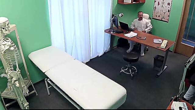 Big-titted Czech patient Catches Doctor jerking off and gets her tits groped and fucked in POV