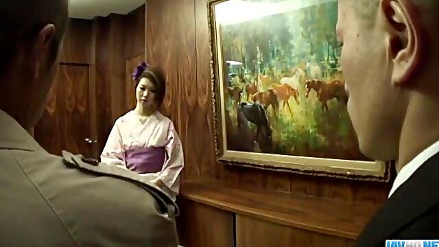 Kimono girl, Rinka Kanzaki, deals two massive cocks, Kimono girl, Rinka Kanzaki, deals two massive cocks