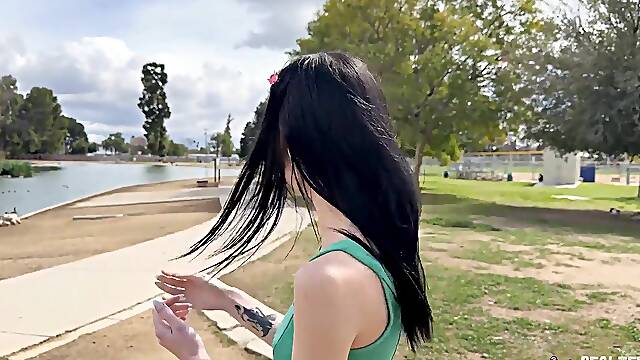 Skinny Teen Bella Nova Shows Off Her Pussy Grip