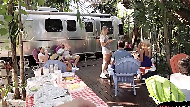 Sneaky fucking at outdoors lake and booty sensual pervteen