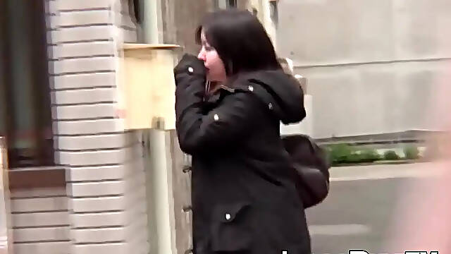 Dark-haired Asian babe pees in secluded spot