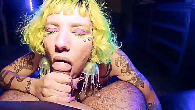 Brazilian slutty pawg with fake tits moans during rough blowjob