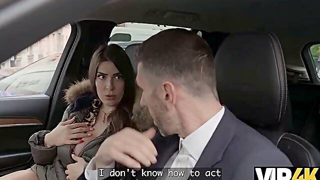 VIP4K. She clawed his car and now has to Polish it with her Tongue up his Ass