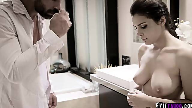 Housemaid cleans the floors and a chopper!