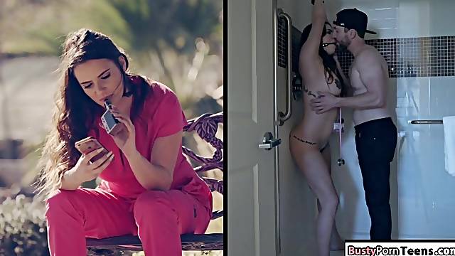 Bigtit nurse fucked hard in the shower