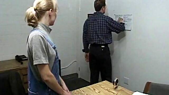 Cute country girl in overalls has anal sex with a thick cock guy