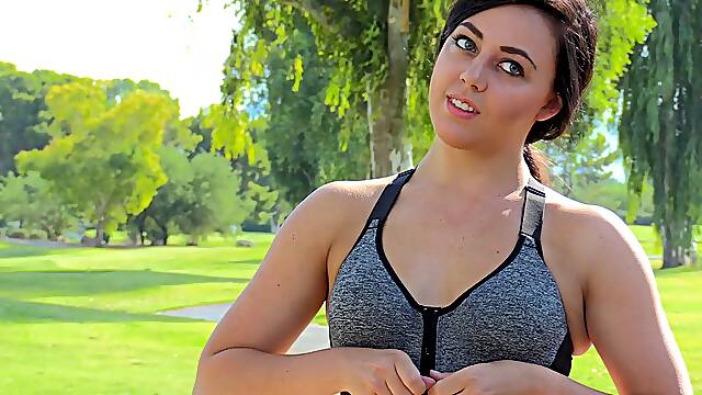 Fit Whitney shows off her amazing booty in public