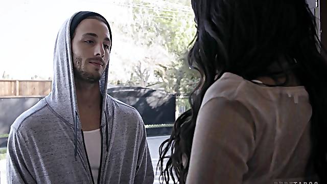 Amazing interracial sex in the living-room with Ashley Aleigh