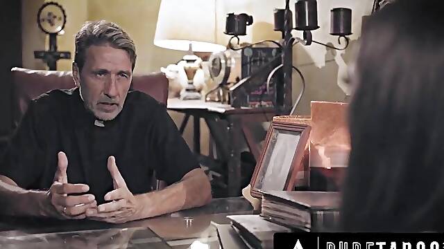 PURE TABOO Creepy Priest Convinces Sinful Bride-To-Be Gia Paige To Submit In Swap For Absolution