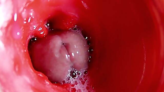 CAMERA INSIDE TWAT: POWERFULL CUM IN VAGINA! SUPERLATIVELY GOOD Inward ASMR in 4K GREATER QUANTITY SEMEN