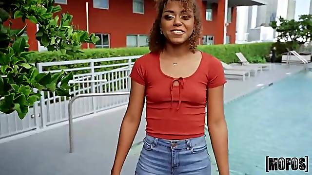 French Black honey is kneeling in front of a dude that babe loves a lot whilst gratifying him