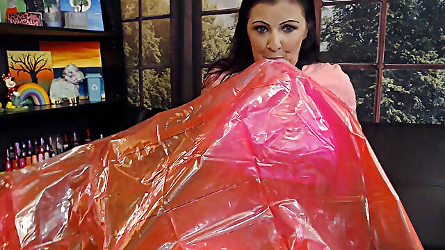 Blowing up a pink pool raft