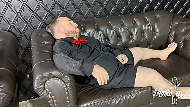 Redhead and dwarf in fetish sex