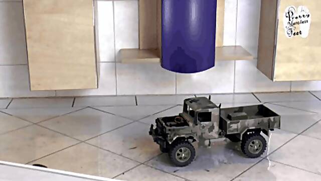 Stable military Truck under heavy Boots