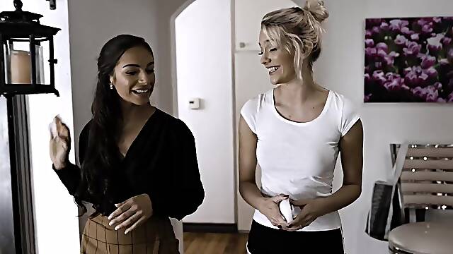FFM threesome in the evening with hot Kenna James and April Olsen