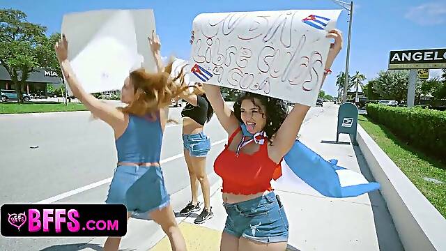 Slutty Big Titted Bffs Went on Streets to Seduce