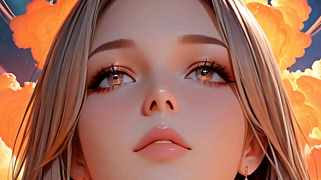 Cosmic Neon Goddess Nude Beauty Portrait with Radiant Cyber Clouds Ai Art Slideshow