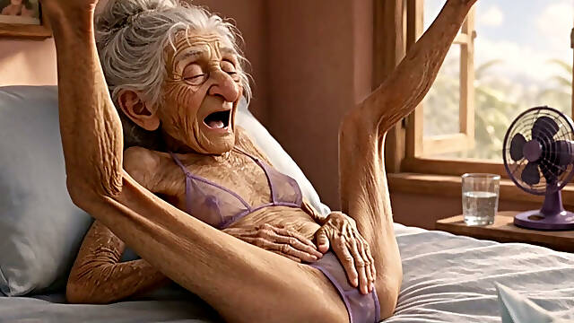 90 Year Old Mature Woman Has Multiple Orgasms in Bed with a Soaking Wet Pussy