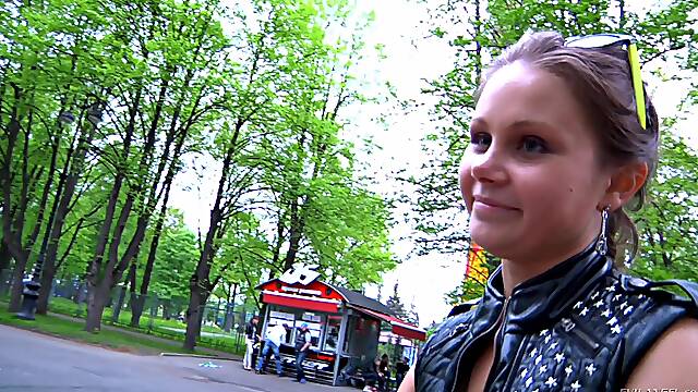 Lovely Liza P receives cum in mouth after sucking a rock solid cock